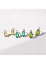 Goldohrringe mit Diamant und Smaragden KLENOTA K0417042