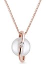 Goldene Halskette mit Perle und Diamant KLENOTA K0067034