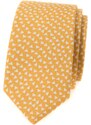Avantgard Gelbe schmale Krawatte aus Baumwolle mit Dreiecken