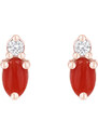 Eppi Goldene Cluster-Ohrringe mit Korallen und Diamanten Herve