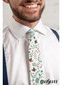 Avantgard Cremefarbene Krawatte mit Weihnachtsmuster