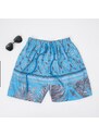 Black&fish Blau gemusterte Herren Sport Shorts Shorts - Bekleidung - blue