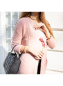 Moda Rosa weicher Damen Cape langer Pullover - Kleidung - Hell-Pink || pink