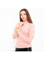 EVELIN Rosa Pelzpullover für Damen mit Stehkragen - Kleidung - Hell-Pink || pink