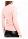 EVELIN Rosa Pelzpullover für Damen mit Stehkragen - Kleidung - Hell-Pink || pink