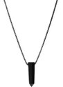 Schwarze Obsidian Spitze Halskette für Männer Trimakasi