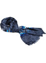 Pranita Schal aus Viskose und Seide dunkelgrau mit Grau und Blau