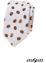 Avantgard Cremige schmale Krawatte mit Kaffeebohnen