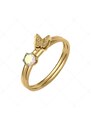 BALCANO - Papillon / Zweiteiliger 18K Vergoldeter Ring mit Schmetterling und Zirkonia Edelstein