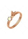 BALCANO - Papillon / Zweiteiliger 18K Rosévergoldeter Ring mit Schmetterling und Zirkonia Edelstein