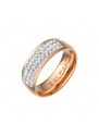BALCANO - Giulia / 18K Rosévergoldeter Edelstahl Ring mit Glänzenden Kristallen