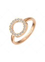 BALCANO - Veronic / 18K Rosévergoldeter Ring mit rundem Kopf und Zirkonia Edelsteinen