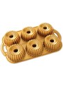 Nordic Ware Mini-Bundt Cakes Brilliance Blech mit 6 Formen gold 5 cup, 93377