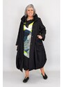 déjà vu Roxette Mantel in Tulpenform aus Baumwolltaft in schwarz XL - dejavu Fashion