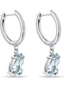 Aquamarin Ohrringe mit Diamanten in Weißgold KLENOTA K0845012