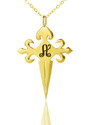 Personalisiertekette.De Gold Silber 925 St James Kreuz Erste Halskette
