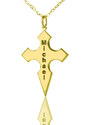 Personalisiertekette.De Gold Silber 925 konische Form Kreuz Name Halskette