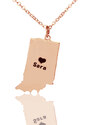 Personalisiertekette.De Benutzerdefinierte Indiana State Shaped Halsketten mit Herz Namen Rose Gold