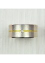 Personalisiertekette.De Silber und Fused Gold Diamant Ring