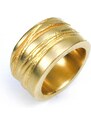 Personalisiertekette.De Breites Silber Textur Bound Ring in 18 Karat Gold überzogen