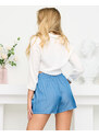 AIRISA Blaue Denim-Shorts aus Stoff a'la - Kleidung - blue
