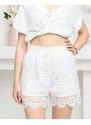 AIRISA Weiße kurze Damen-Shorts aus Spitze - Kleidung - weiß