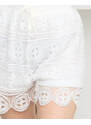 AIRISA Weiße kurze Damen-Shorts aus Spitze - Kleidung - weiß