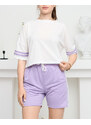 PRENSES tayt Sport-Trainingsanzug für Damen mit lila Streifen - Bekleidung - violett || weiß