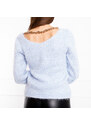 NEW COLLECTION Blauer Damenpullover mit Kette - Kleidung - blue