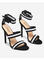 Lovery Schwarze Damensandalen auf einem Miso-Shoes mit hohem Absatz - schwarz
