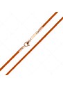BALCANO - Cordino / Orange Leder Halskette mit 18K rosévergoldetem Edelstahl Hummerkrallenverschluss - 2 mm