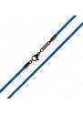 BALCANO - Cordino / Blaues Leder Halskette mit schwarzem PVD-beschichtetem Edelstahl Hummerkrallenverschluss - 2 mm