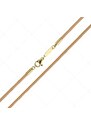 BALCANO - Cordino / Hellbraunes Leder Halskette mit 18K vergoldetem Edelstahl Hummerkrallenverschluss - 2 mm