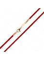 BALCANO - Cordino / Rotes Leder Halskette mit 18K rosévergoldetem Edelstahl Hummerkrallenverschluss - 2 mm