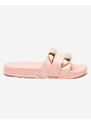 Sweet shoes Rosa Damenhausschuhe mit goldenem Serina-Ornament - Schuhe - pink