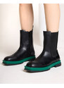 Lucky Shoes Hohe Damenstiefel mit eckiger Kappe in Schwarz und Grün Litepi - Schuhe - ziel || schwarz