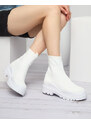 Sweet shoes Weiße Damenstiefel mit flachem Absatz Seritis - Footwear - weiß