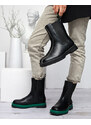 Lucky Shoes Hohe Damenstiefel mit eckiger Kappe in Schwarz und Grün Litepi - Schuhe - ziel || schwarz