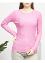 marka niezdefiniowana Pinker Damenpullover mit Rundhalsausschnitt - Bekleidung - pink