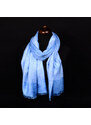 Pranita Schal aus Viskose und Seide mit Ornamenten Tsering hellblau mit Weiß
