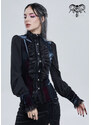 Gothik T-Shirt Frauen - Starlight Star Bright Gothic Blouse With Ruffles - DEVIL FASHION - SHT074