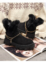 Bella Paris Schwarze Damenstiefel aus Öko-Wildleder mit Kette Videric - Footwear - schwarz
