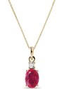 Halskette mit Rubin und Diamant in Gelbgold KLENOTA N0361703