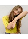 BALCANO - Lucy / Asymmetrisches Herz Edelstahl Armband mit Zirkonia Edelstein, 18K vergoldet