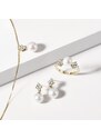 Perlenring mit Diamanten in 14k Gelbgold KLENOTA R6046003