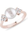 Perlenring mit Diamanten in 14k Roségold KLENOTA R6046004