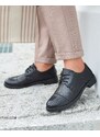 marka niezdefiniowana Durchbrochene schwarze Damen Öko-Leder Halbschuhe Azedvo- Footwear - schwarz