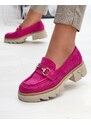 SIADER Fuchsia durchbrochene Damenmokassins mit Kristallen Ingwi - Footwear - fuchsia || pink