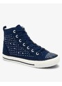 marka niezdefiniowana Marineblaue High-Top-Sneakers mit Zirkonen Totulu- Footwear - blau