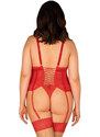 Damen-Korsett-Set Obsessive übergroß rot (Blossmina corset) 4XL
